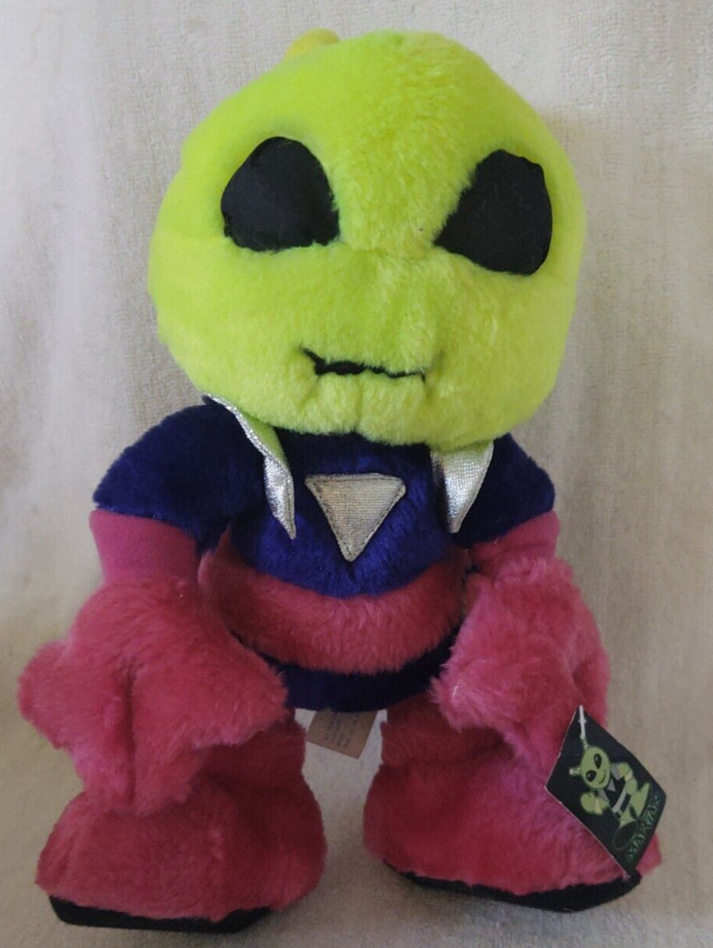 Nanco Plush Stuffed Martian Alien in a Purple, Pink & Silver Uniform UFO 1997